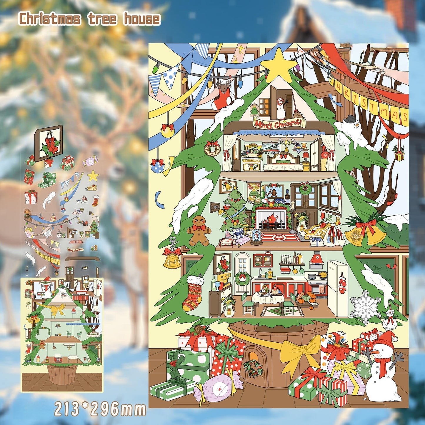 Christmas Tree House 3D Sticker