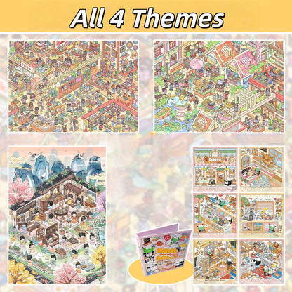 Daily Whimsy 3D Sticker | 4 Cute Miniature Scenes