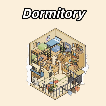 Apocalyptic Cabin 3D Sticker | 4 Cute Miniature Scenes
