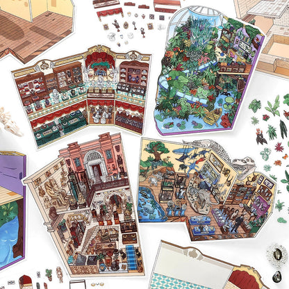 Little Exhibition 3D Sticker | 4 Cute Miniature Scenes