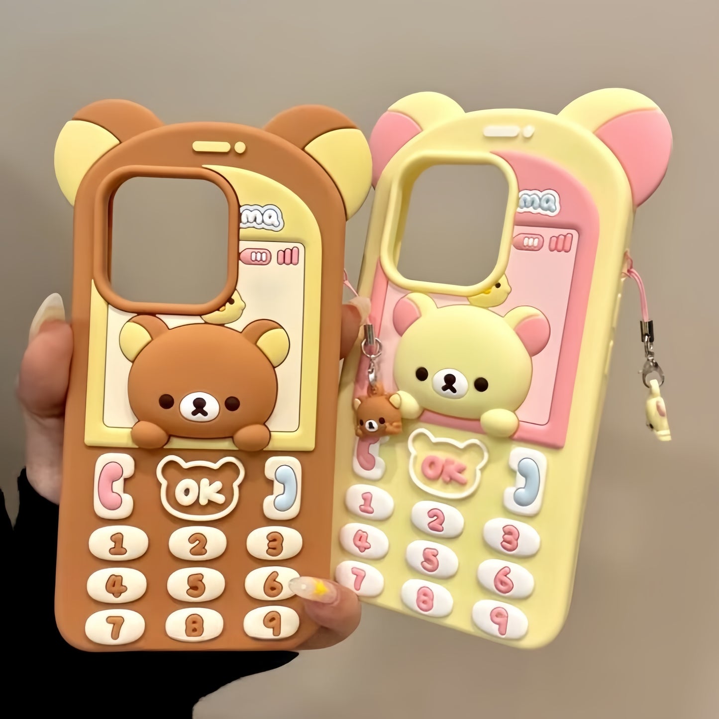 Cute Bear Brick Phone Silicone Phone Case