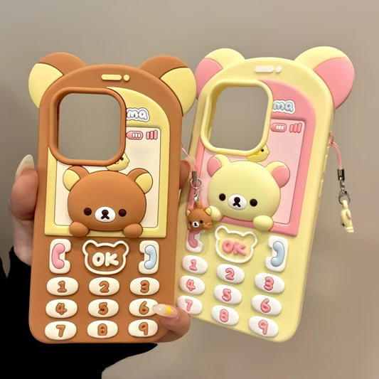 Cute Bear Brick Phone Silicone Phone Case