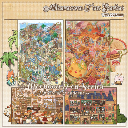 Afternoon Tea Series 3D Sticker | 4 Cute Miniature Scenes