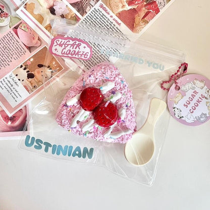 Pink Strawberry Rice Ball Squishy