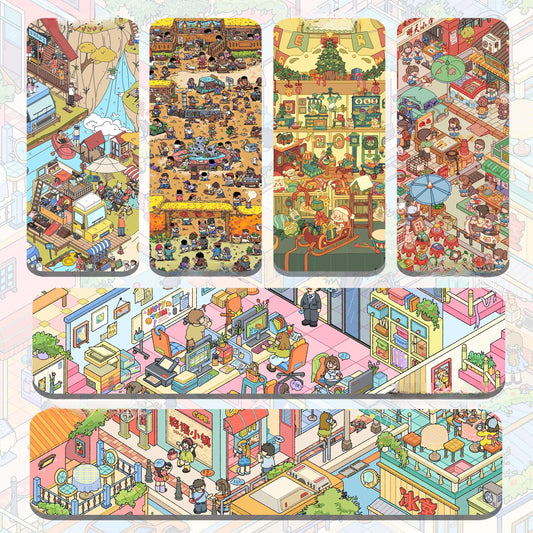 Colorful Life 3D Sticker | 6 Cute Miniature Scenes