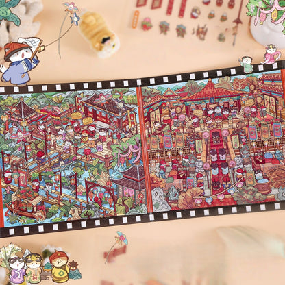 Feline Classics 3D Sticker | 2 Cute Miniature Scenes
