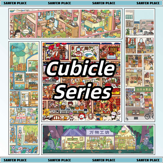 Cubicle Series 3D Sticker | 5 Cute Miniature Scenes