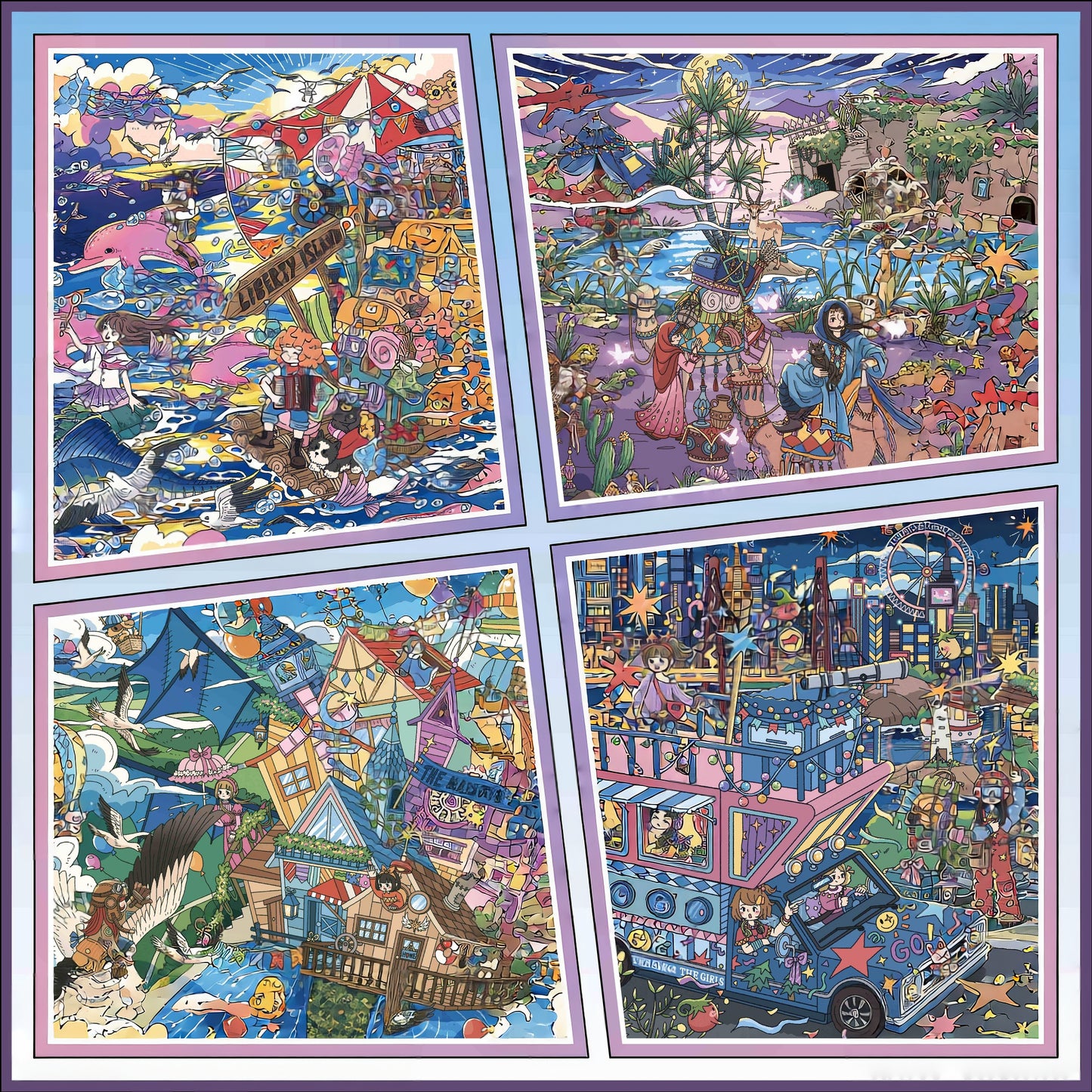 Journeys Beyond 3D Sticker | 4 Cute Miniature Scenes