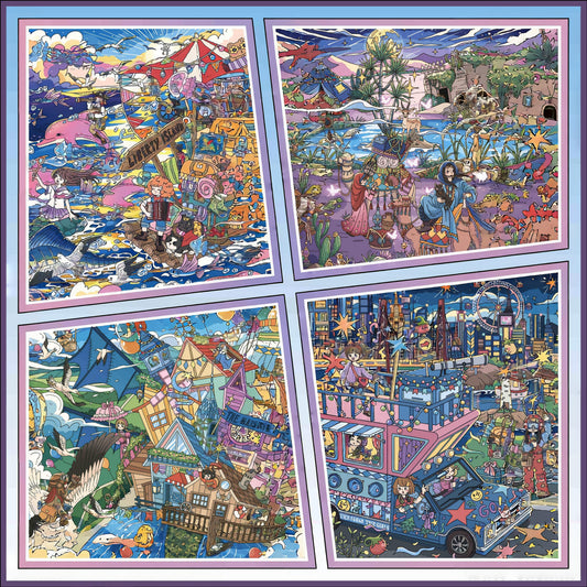 Journeys Beyond 3D Sticker | 4 Cute Miniature Scenes