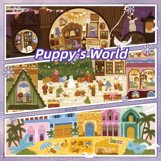 Puppy‘s World 3D Sticker | 3 Cute Miniature Scenes