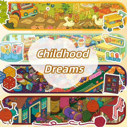 Childhood Dreams 3D Sticker | 4 Cute Miniature Scenes