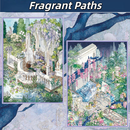 Fragrant Paths 3D Sticker | 2 Cute Miniature Scenes