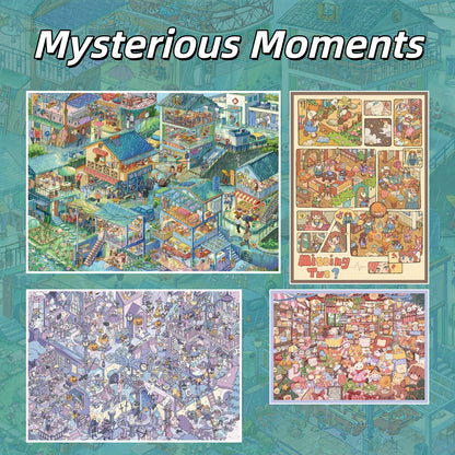 Mysterious Moments 3D Sticker | 4 Cute Miniature Scenes