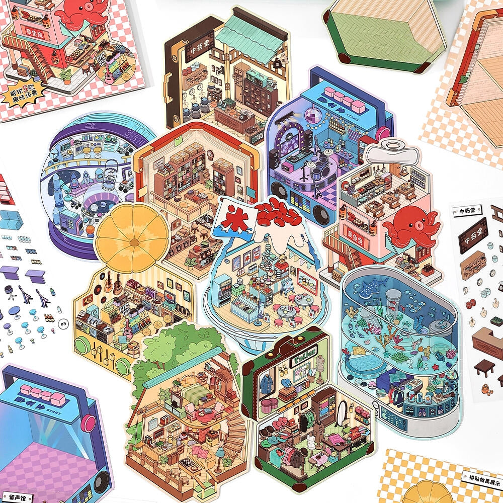 Little Corners 3D Sticker | 10 Cute Miniature Scenes