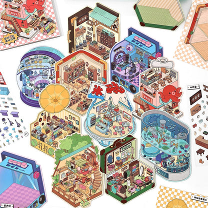 Little Corners 3D Sticker | 10 Cute Miniature Scenes