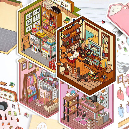 Dreamy Corners 3D Sticker | 4 Cute Miniature Scenes