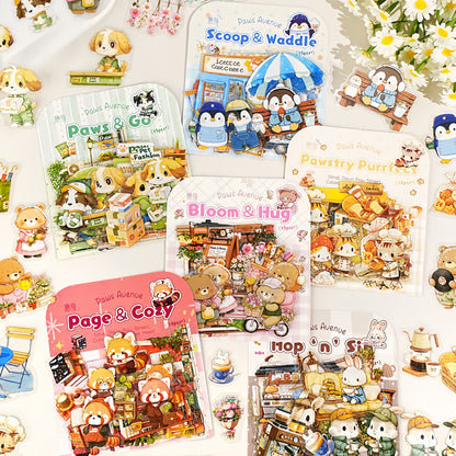 Paws Avenue 3D Sticker | 6 Cute Miniature Scenes
