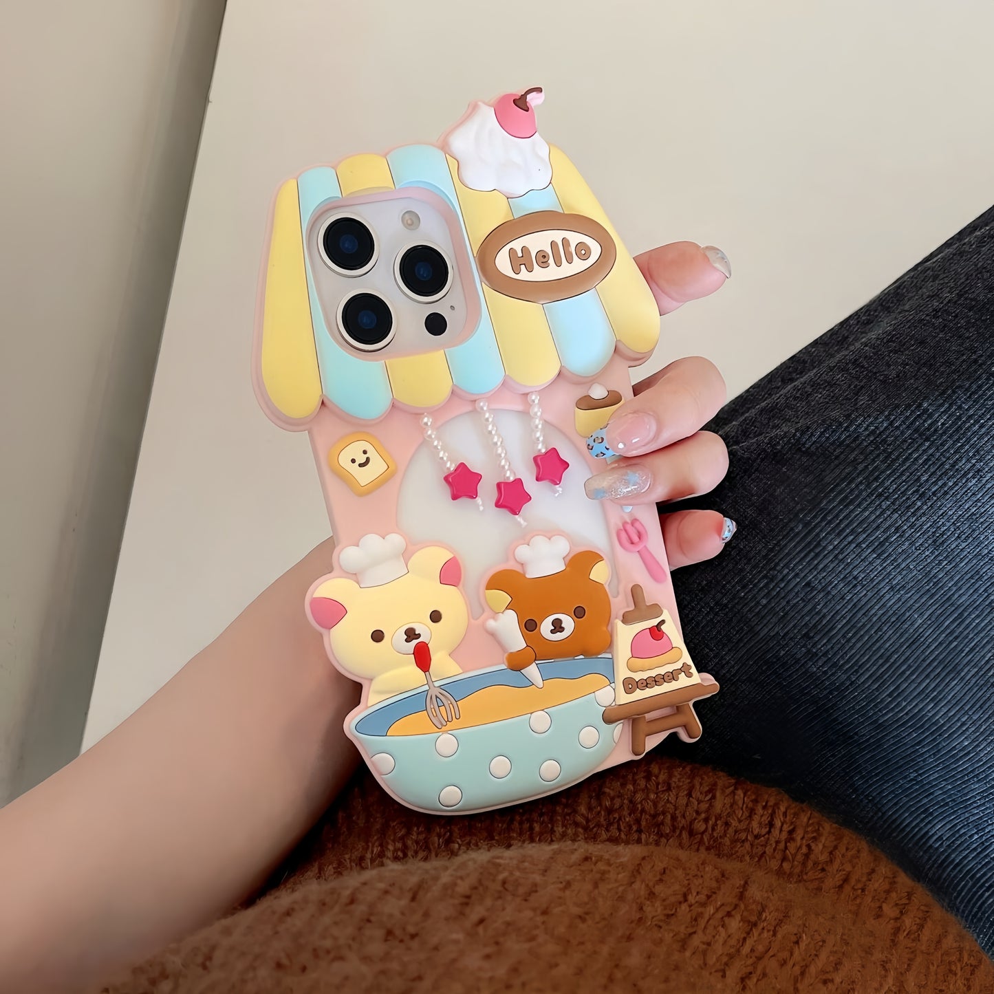 3D Cute Little Bear Silicone Phone Case