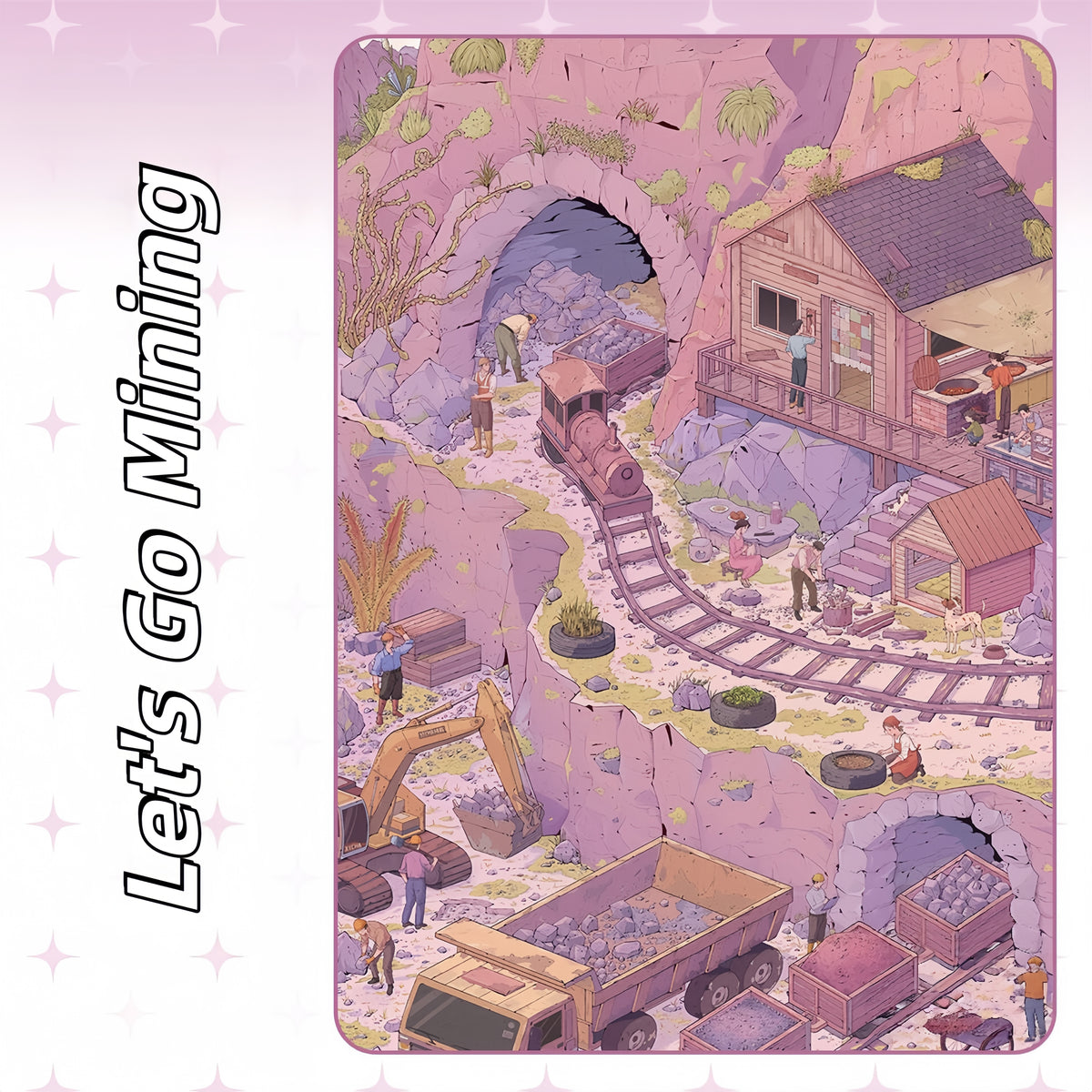 Let's Go Mining 3D Sticker