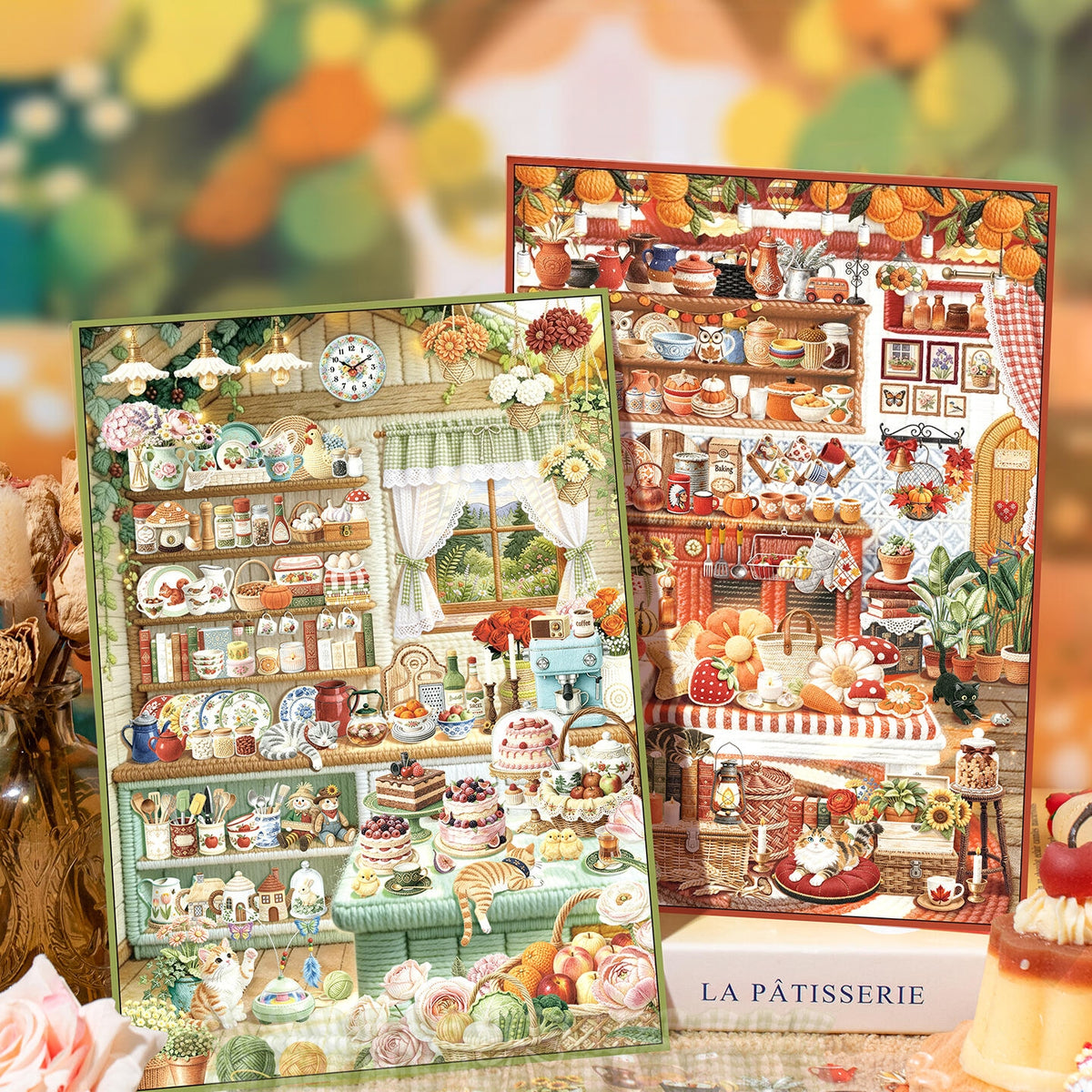 Poetic Flower Dwellings 3D Sticker | 2 Cute Miniature Scenes