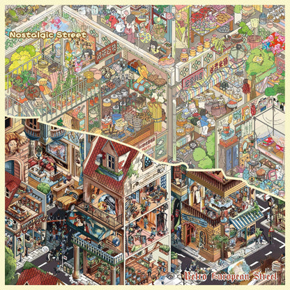 Nostalgia Lane 3D Sticker | 2 Cute Miniature Scenes