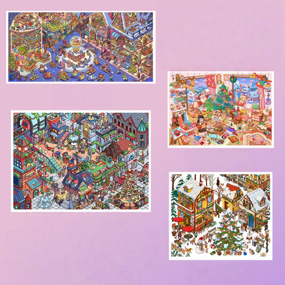 Christmas Time 3D Sticker | 4 Cute Miniature Scenes