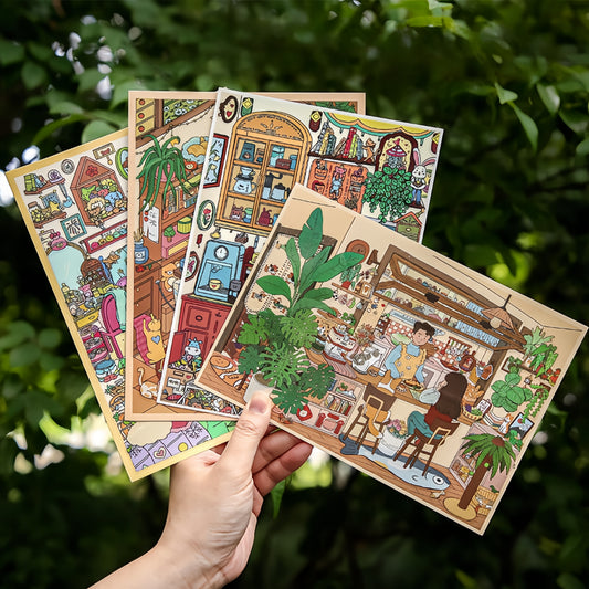 Daily Joys 3D Sticker | 4 Cute Miniature Scenes