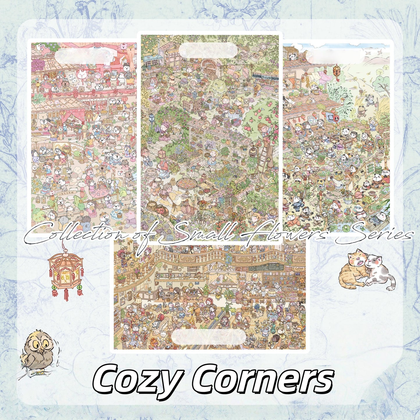 Cozy Corners 3D Sticker | 4 Cute Miniature Scenes