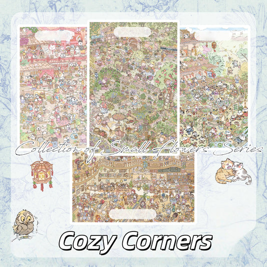 Cozy Corners 3D Sticker | 4 Cute Miniature Scenes