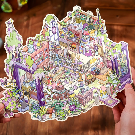Violet Perfume Gemstone Shop 3D Sticker