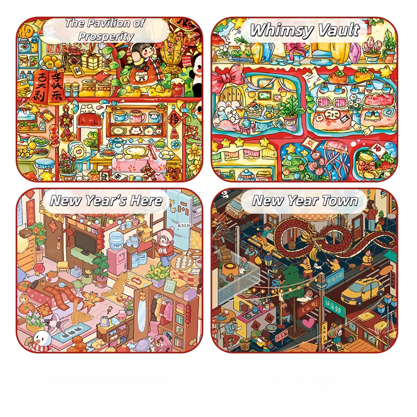 Festival Holdings 3D Sticker | 4 Cute Miniature Scenes