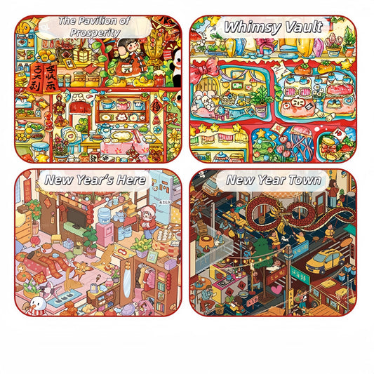 Festival Holdings 3D Sticker | 4 Cute Miniature Scenes