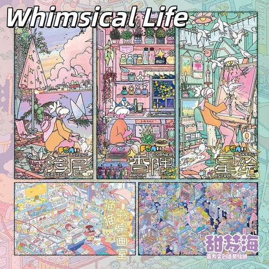 Whimsical Life 3D Sticker | 5 Cute Miniature Scenes