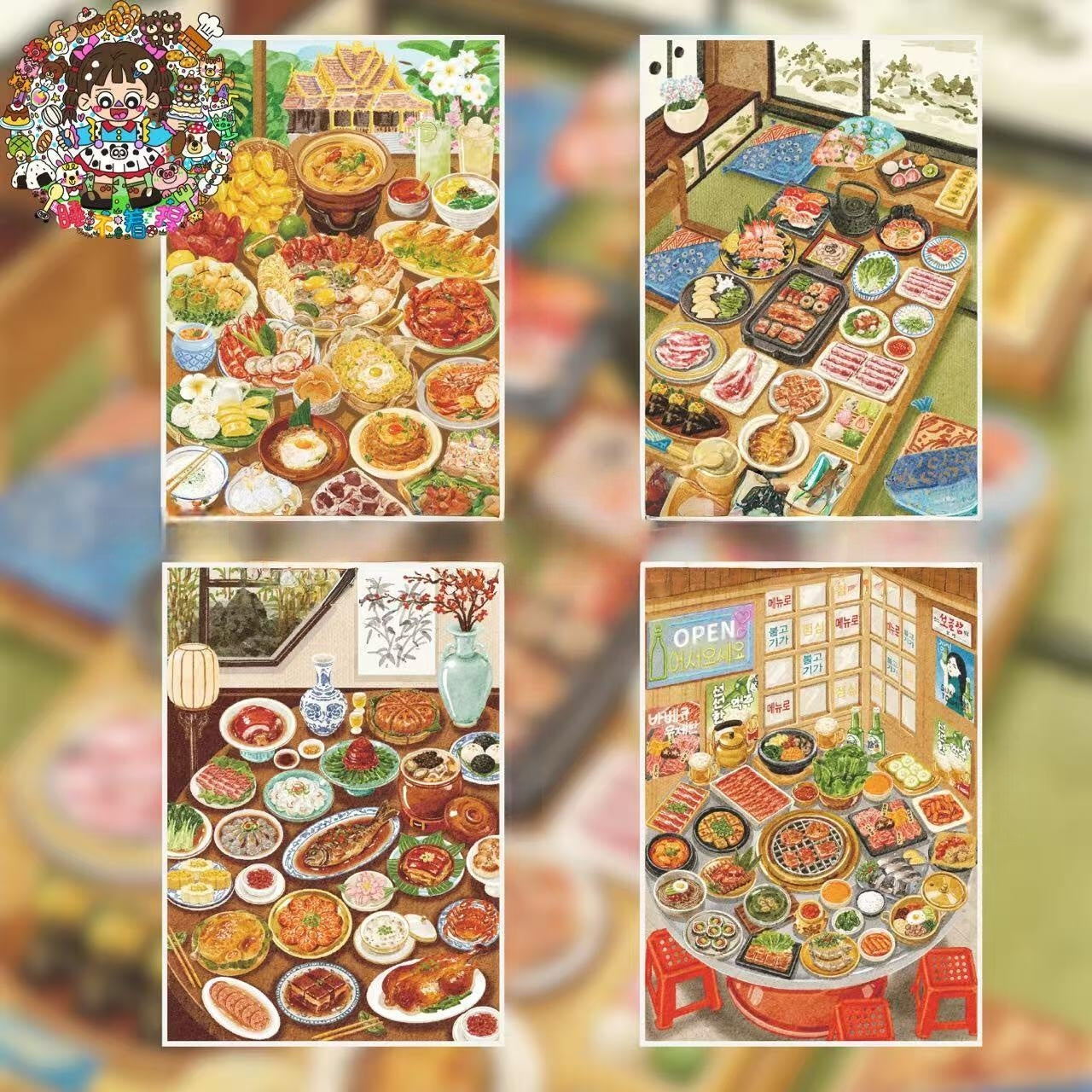Asian Flavour Trail 3D Sticker | 4 Cute Miniature Scenes