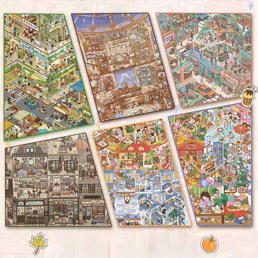 Leisure Daily 3D Sticker | 6 Cute Miniature Scenes