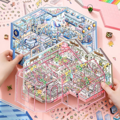 Leisure Daily 3D Sticker | 2 Cute Miniature Scenes