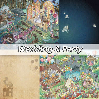 Wedding & Party 3D Sticker | 2 Cute Miniature Scenes