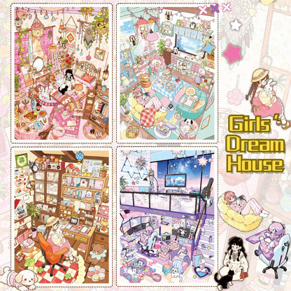 Girls’ Dream House 3D Sticker Book