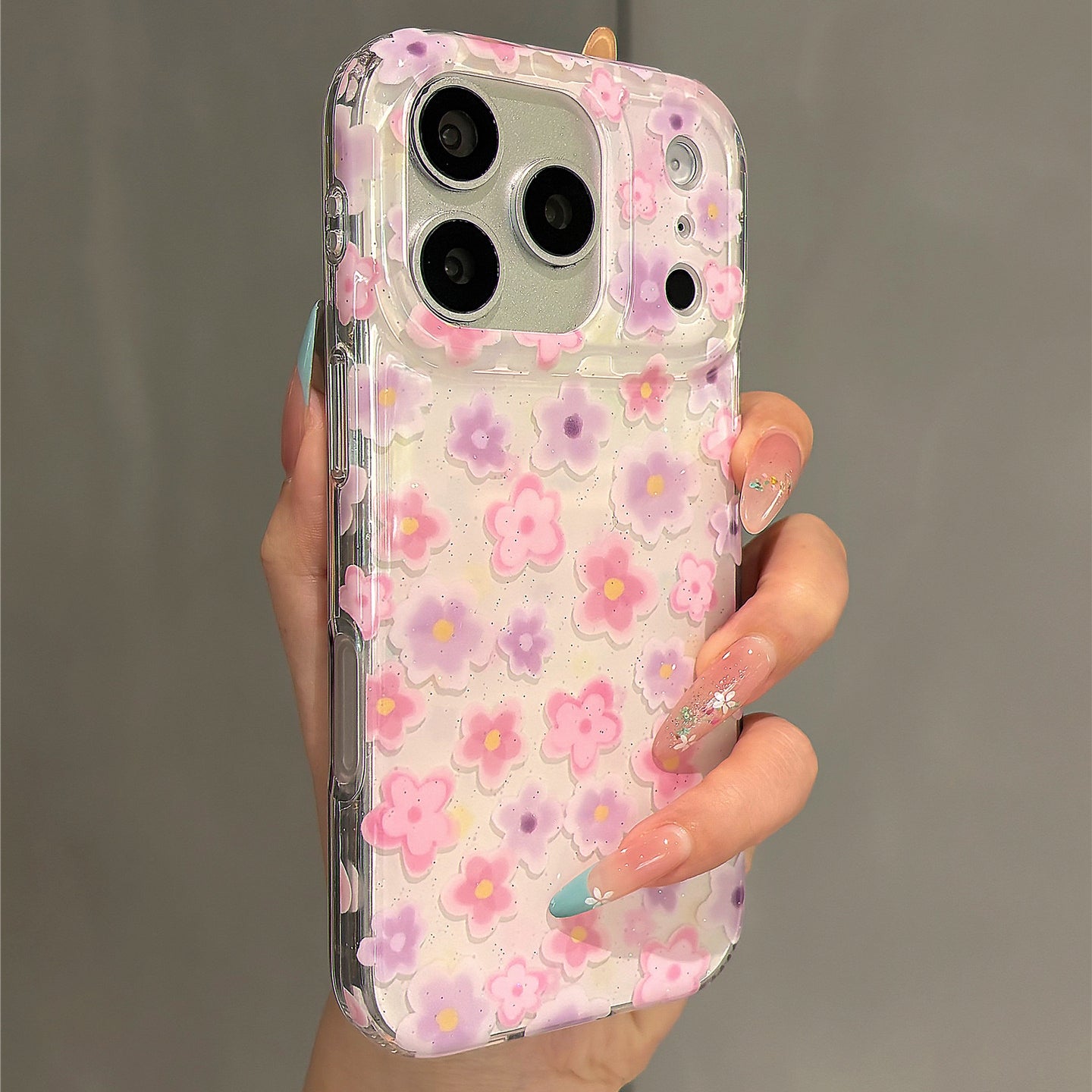 Pink Purple Flowers Acrylic Phone Case