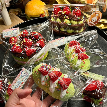 Matcha Strawberry Baguette Squishy