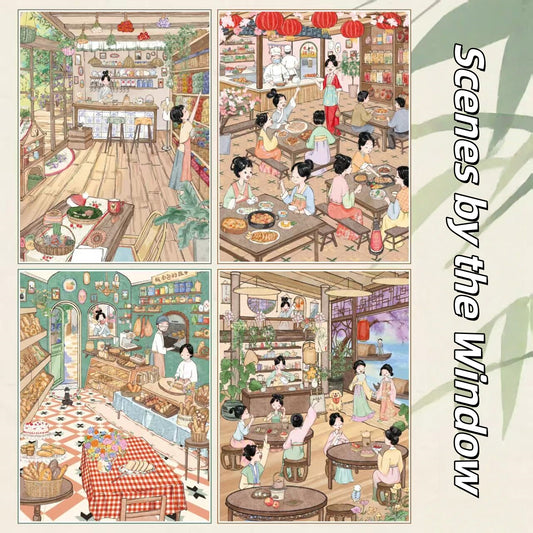 Scenes by the Window 3D Sticker | 4 Cute Miniature Scenes