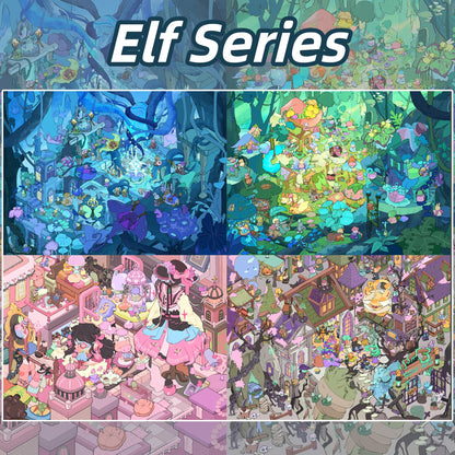 Elf Series 3D Sticker | 4 Cute Miniature Scenes