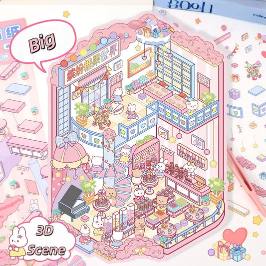 Colorful Candy World 3D Sticker