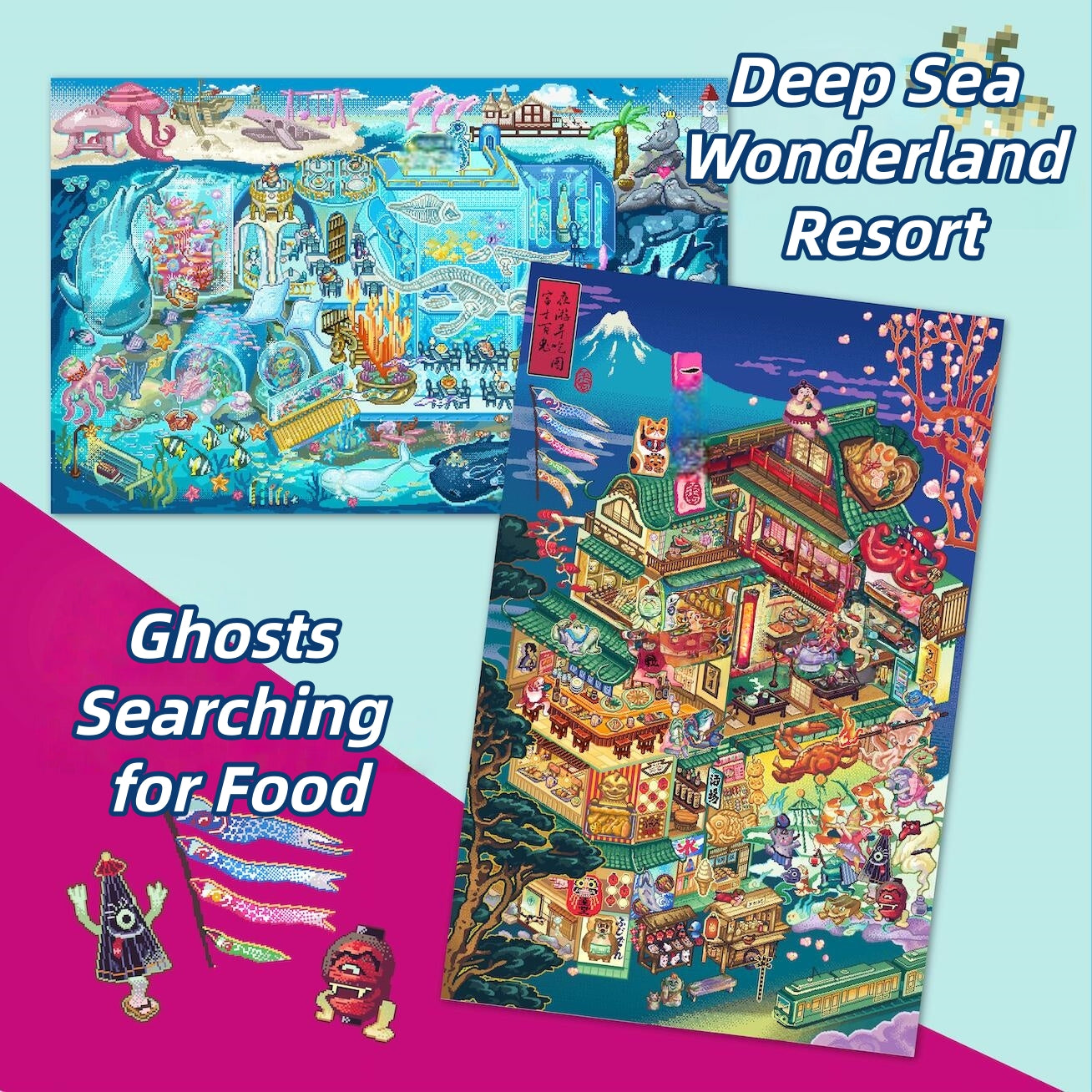 Terrifying Hospitality 3D Sticker | 2 Cute Miniature Scenes