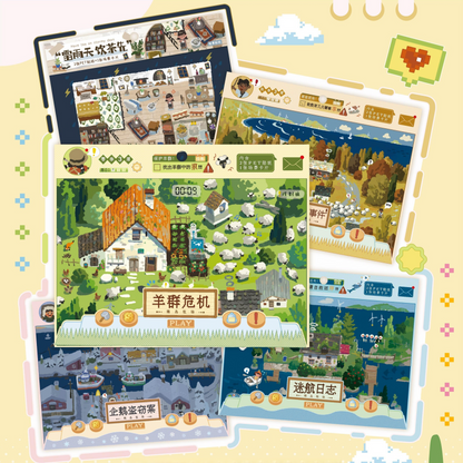 Pixel Island 3D Sticker | 5 Cute Miniature Scenes