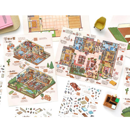Dreamy Homes 3D Sticker | 2 Cute Miniature Scenes
