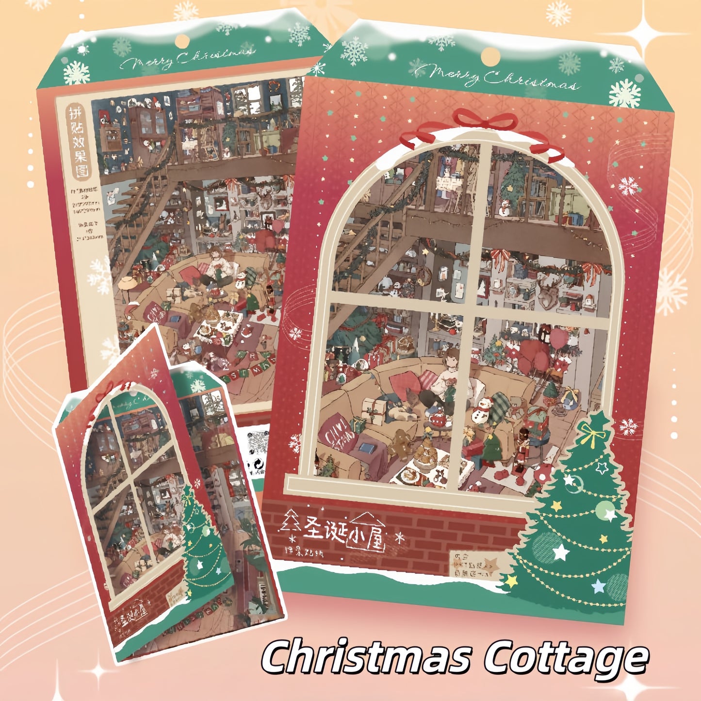 Christmas Cottage 3D Sticker
