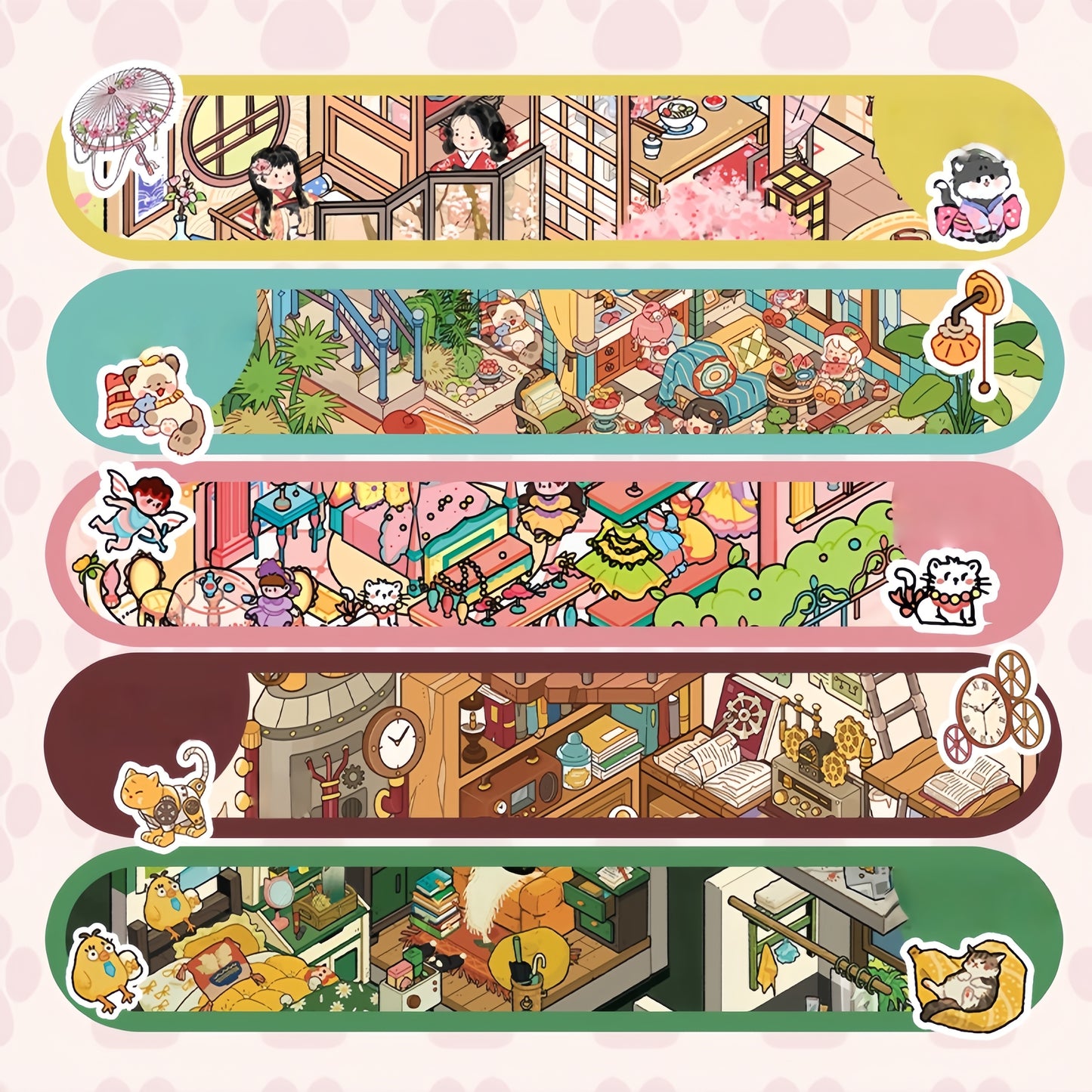 Artistic House 3D Sticker | 5 Cute Miniature Scenes