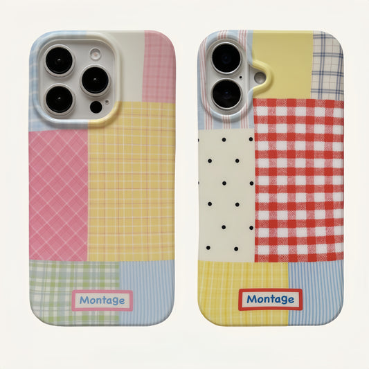 Patchwork Plaid Acrylic Phone Case