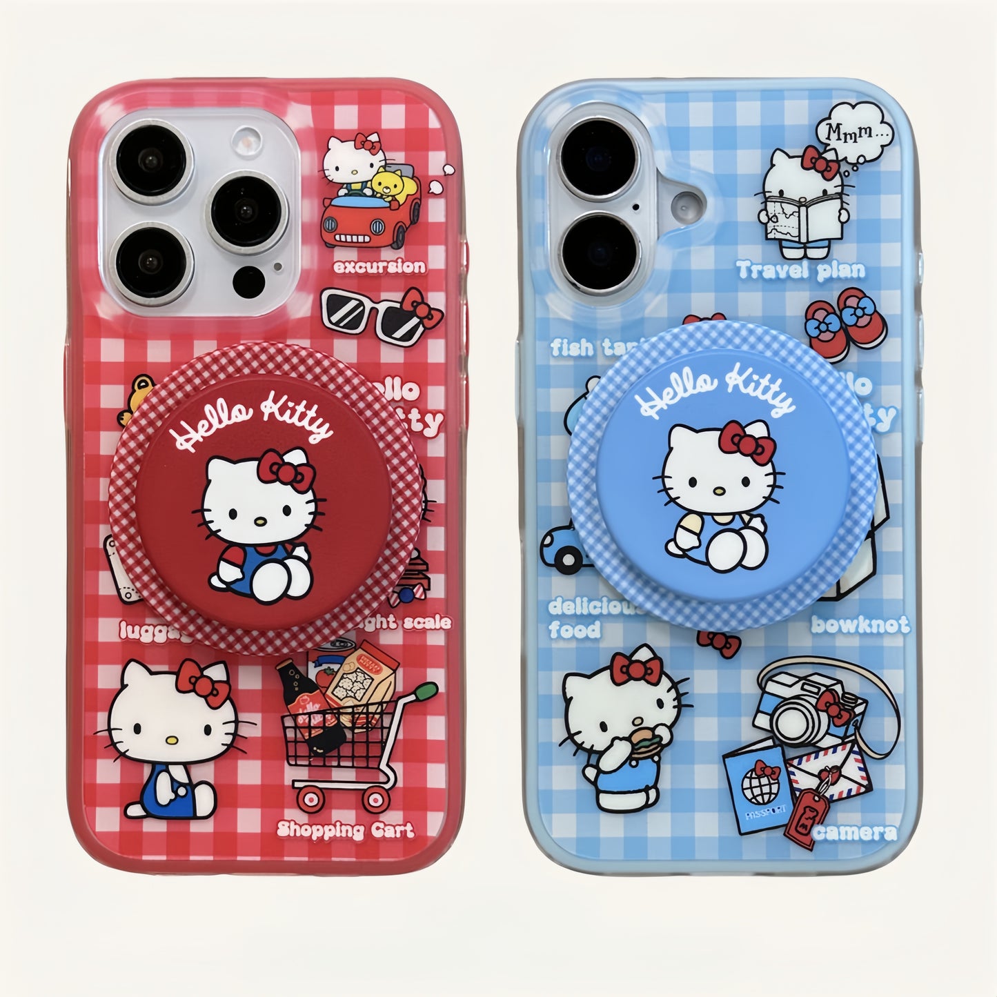 Plaid Cat Magnetic Stand Acrylic Phone Case